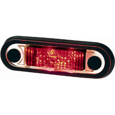 Hella röd LED, vitt glas.,79x26mm kabel 0,5m
