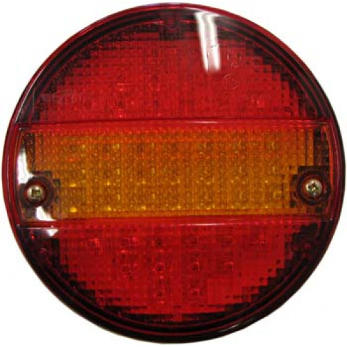 Baklampa 3-Kammar LED 2-färg, Rött och Gult glas 12-24V