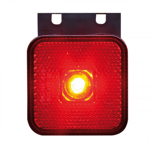 Strands Positionsljus röd LED 12-24V, inkl. vinkelfäste E-märkt