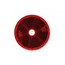 Strands reflex röd rund 60mm med hål 4-pack,e-märkt.