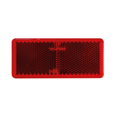 Strands reflex röd rektangulär 96x42mm 4-pack,med tejp. e-märkt.