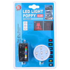 Ljusplatta till Poppy - LED RGB,7 färger. 12-24V DC. 1 meter kabel