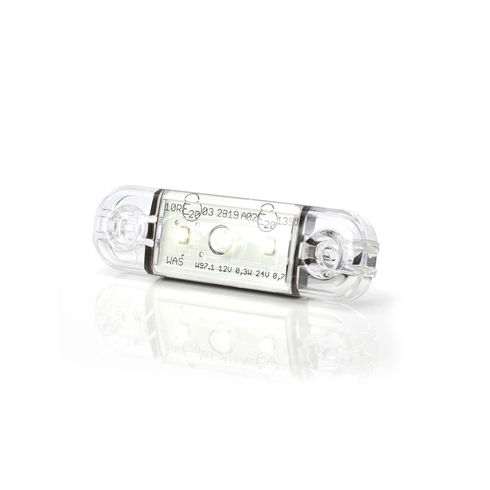 Product Image for Strands Positionsljus vit slim 3 LED, 9-36V IP68. E-märkt.