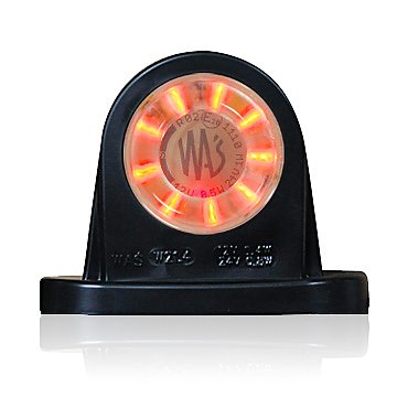 Product Image for Strands Gummiarm röd/vit LED 12-24V, klarglas fram/bak, E-märkt.
