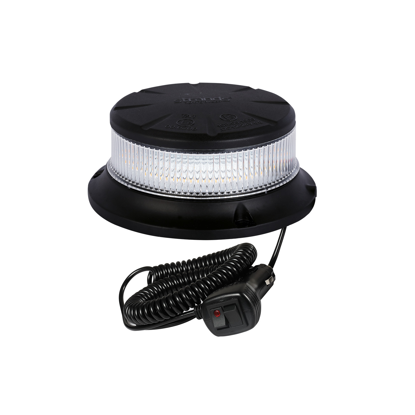 Product Image for Strands Varningsljus Slim 9-30V DC, klar lins, Orange LED, magnet, 17W, IP67
