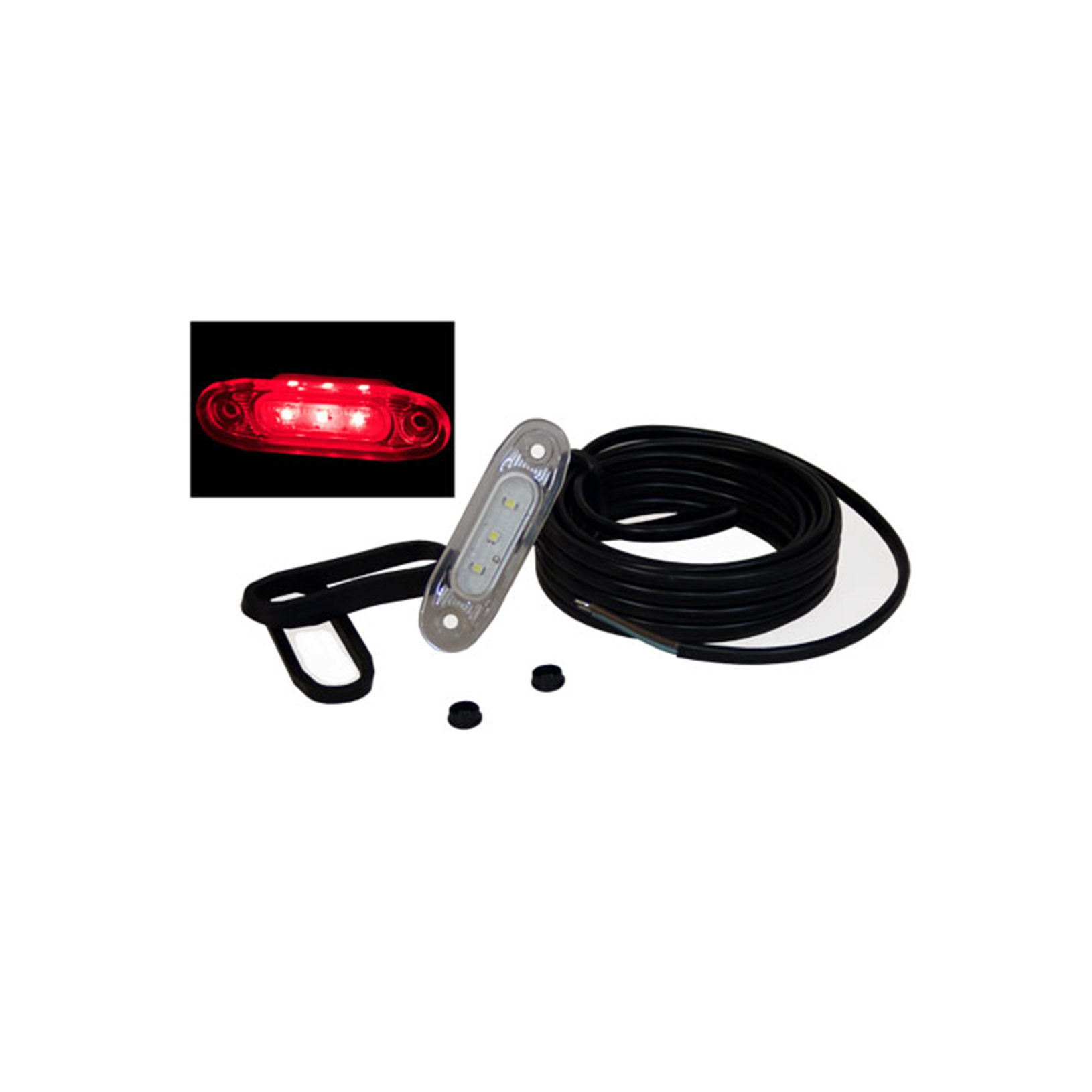 Product Image for Strands Pos.ljus SLD röd LED, vitt glas, 79x26mm 0,5m kabel