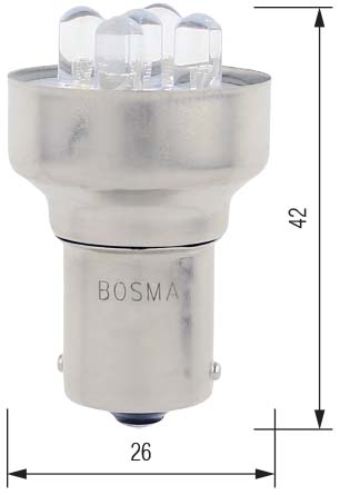 Product Image for BA15S 24V 5W 5LED röd