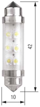 Product Image for SV8.5 24V Spollampa 10x42,6LED vit