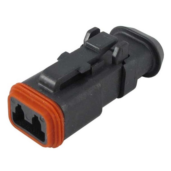 Product Image for Kontakthus deutsch, plug,2-pol svart, lång hals