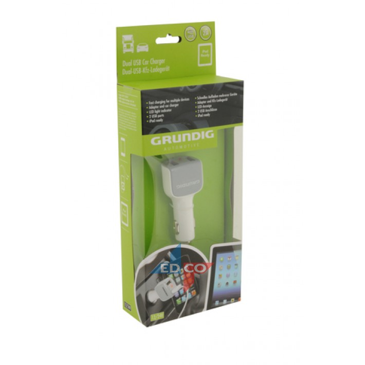 Product Image for Ciggkabelförgrening + usb,12-24v grundig