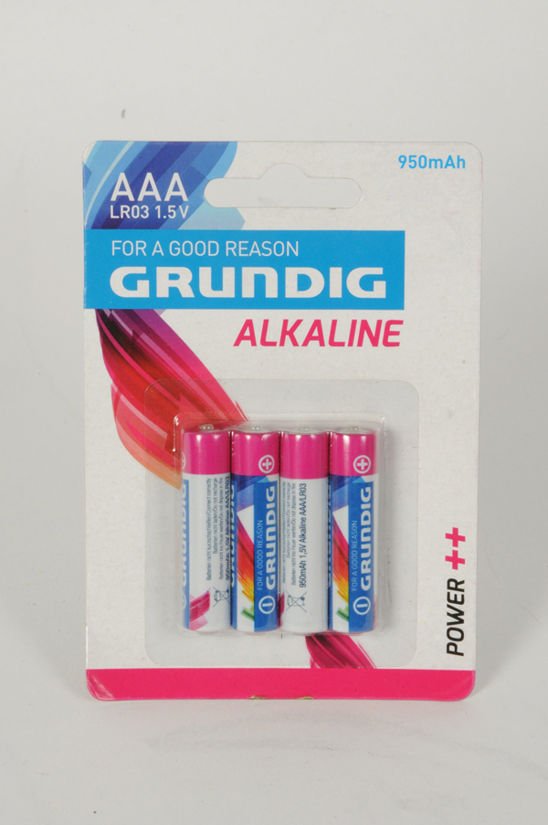 Product Image for Batteri grundig aaa/lr03 4-p,alkaliska 950ma, 1,5v.