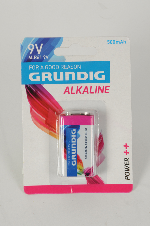 Product Image for Batteri grundig 9v/6lr61 1-p,alkaliska 500mah, 9v