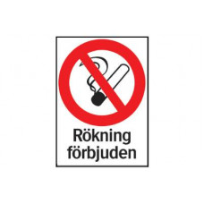 Förbudsskylt 34-5715, 35-4514, 34-5615, 34-5714 34-5713 Rökning förbjuden