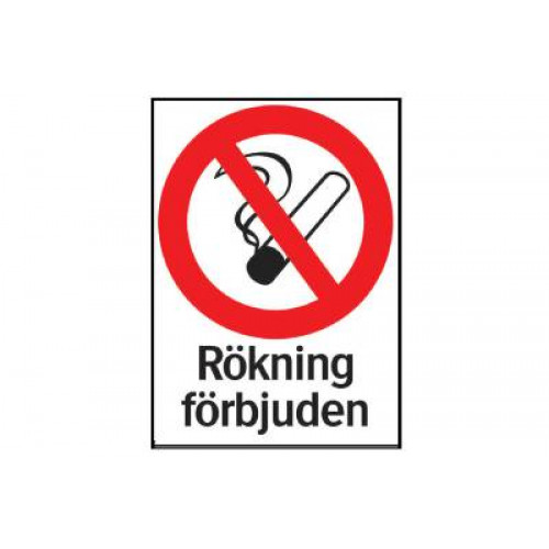 SYSTEMTE Förbudsskylt 34-5715, 35-4514, 34-5615, 34-5714 34-5713 Rökning förbjuden