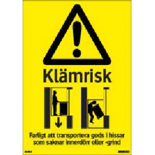 SYSTEMTE Varningsskylt Klämrisk 39-9016, 39-9016A