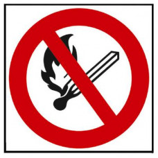 Förbudsskylt Rökning och öppen eld förbjuden