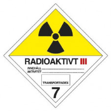 Skylt ADR Radioaktiva ämnen nr 7C