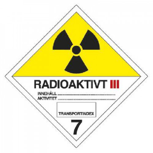 SYSTEMTE Skylt ADR Radioaktiva ämnen nr 7C