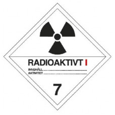 Skylt ADR Radioaktiva ämnen nr 7A