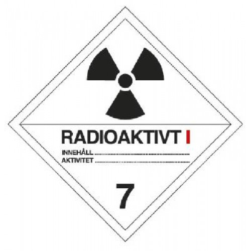 SYSTEMTE Skylt ADR Radioaktiva ämnen nr 7A