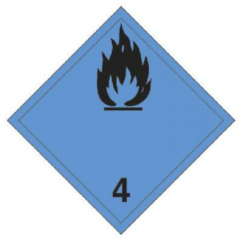 SYSTEMTE Skylt ADR Ämnen som utvecklar brandfarlig gas vid kontakt med vatten nr 4.3