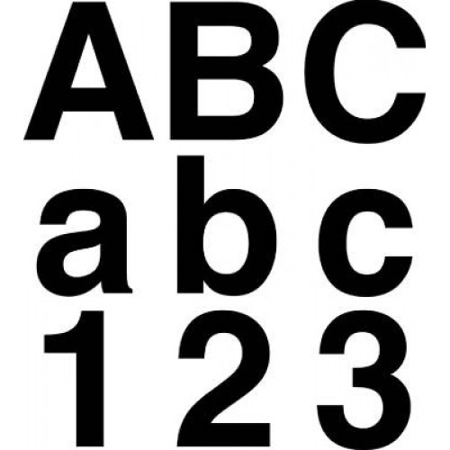 SYSTEMTE Självhäftande bokstäver och siffror 6 cm svart