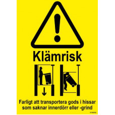 DEKAL KLÄMRISK HISS 105X148MM