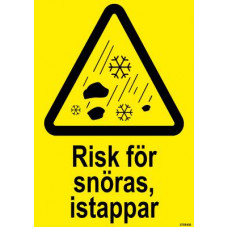 Varningsskylt Unigraphics Risk för snöras, istappar
