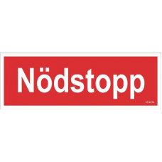SKYLT NÖDSTOPP RÖD AL 210X74MM