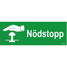 SKYLT NÖDSTOPP ALU 210X74MM