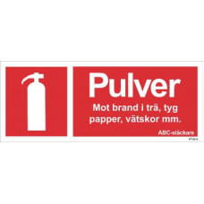 SKYLT PULVERS EFL AL 250X100MM