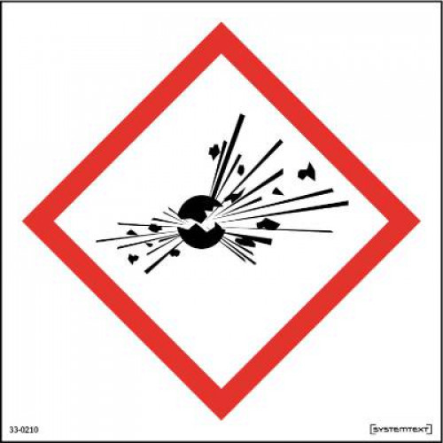 SYSTEMTE Skylt 33-0210, 33-0211 Kemiska ämnen Explosiva ämnen