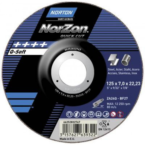 NORTON Navrondell för vinkelslipmaskiner Norton Norzon Quick Cut